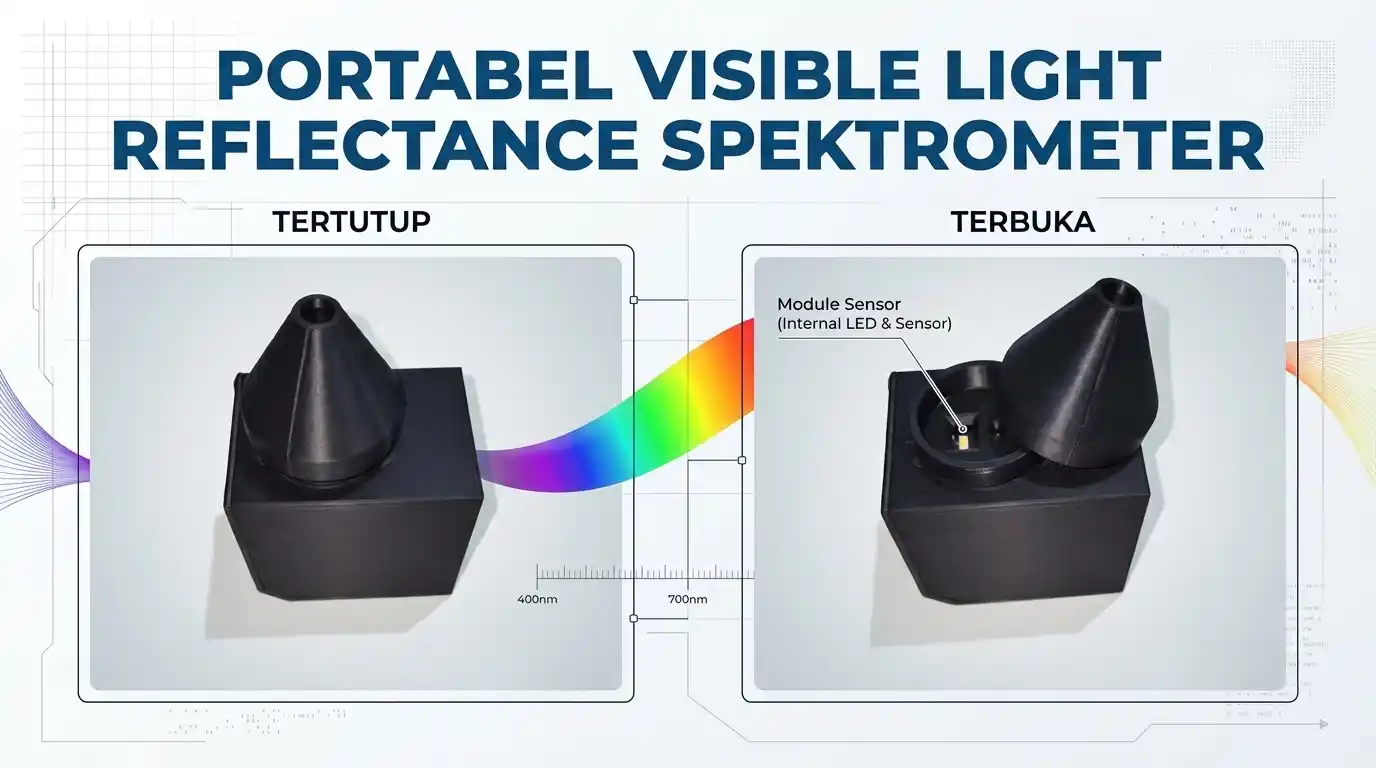 Portabel Visible Light Reflectance Spektrometer Tertutup dan Terbuka